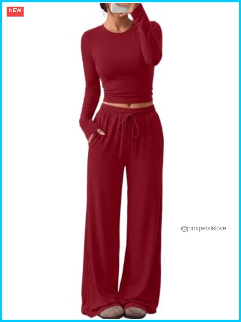 Women's 2 Piece Lounge Set with Pockets, Rayon Spandex, Long Sleeve